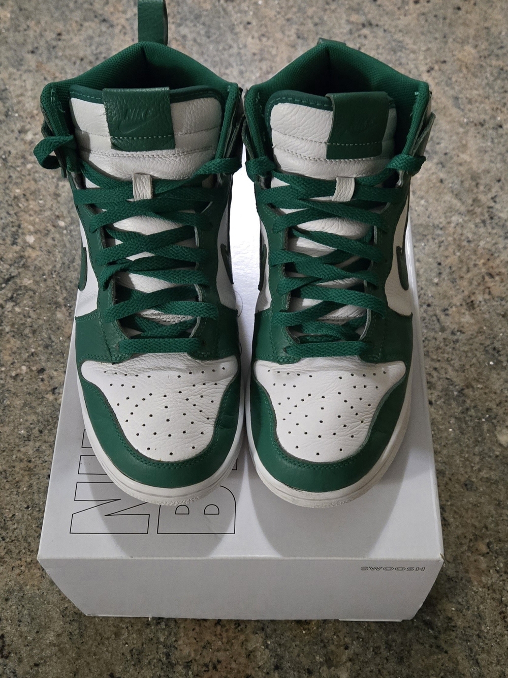 Kids High-Top Sneakers in Green and White